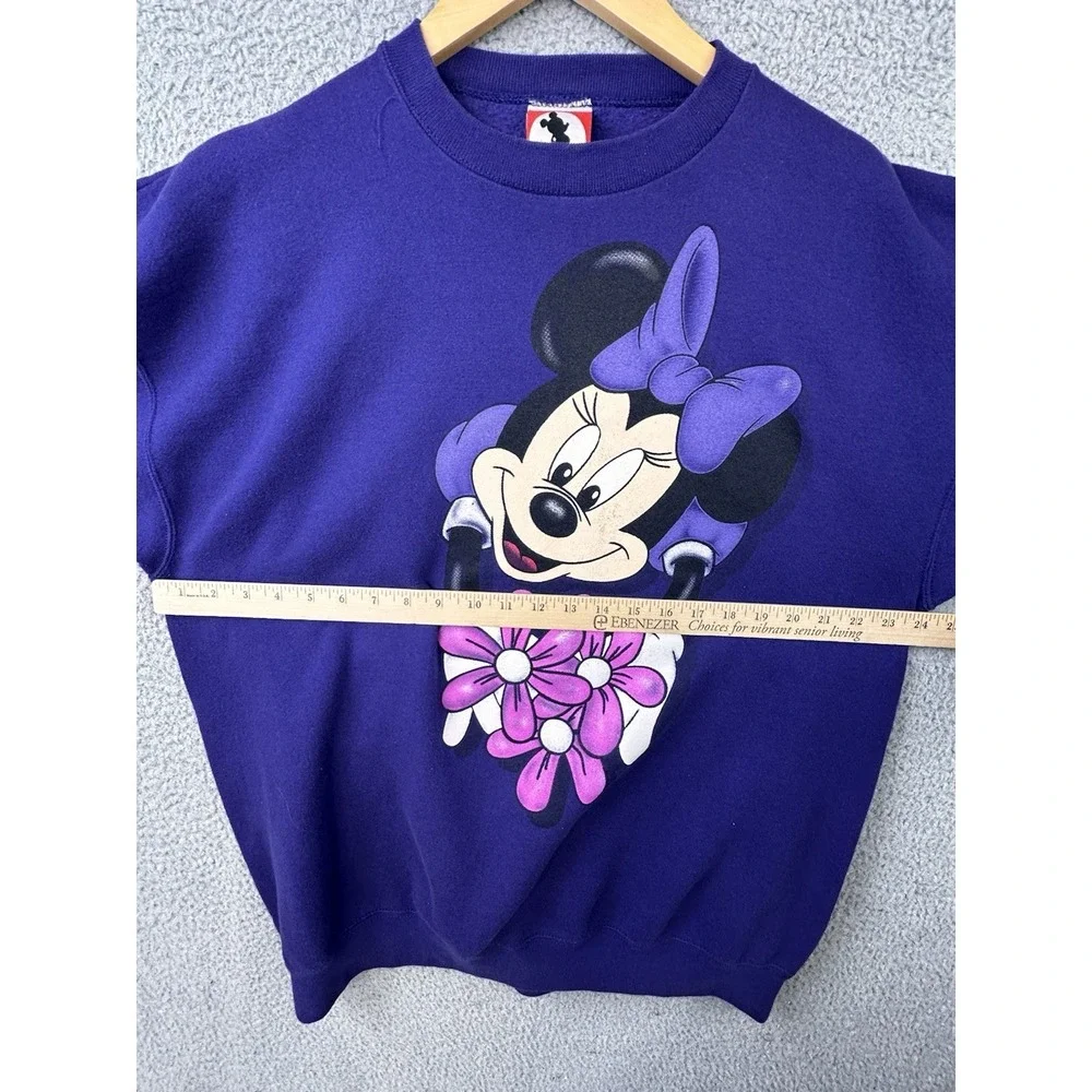 Vintage 90s Mickey Inc Sweatshirt Womens 2XL Minnie Mouse Double Sided Purple